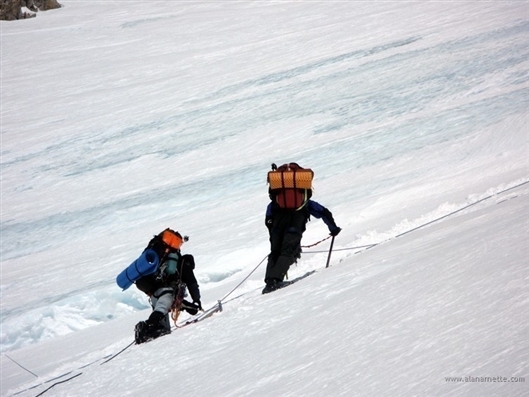 Climbing The headwall ridge on Denali - on the way to Camp 3